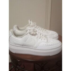 Nike Court Vision Alta Triple White Platform Sneakers DM0113-100 Women's Sz 8.5